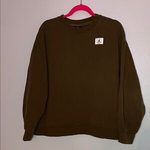 Jordan Men's Oversized Olive Green Crewneck